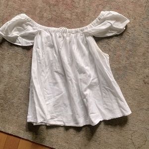 Madewell off the shoulder cotton white top